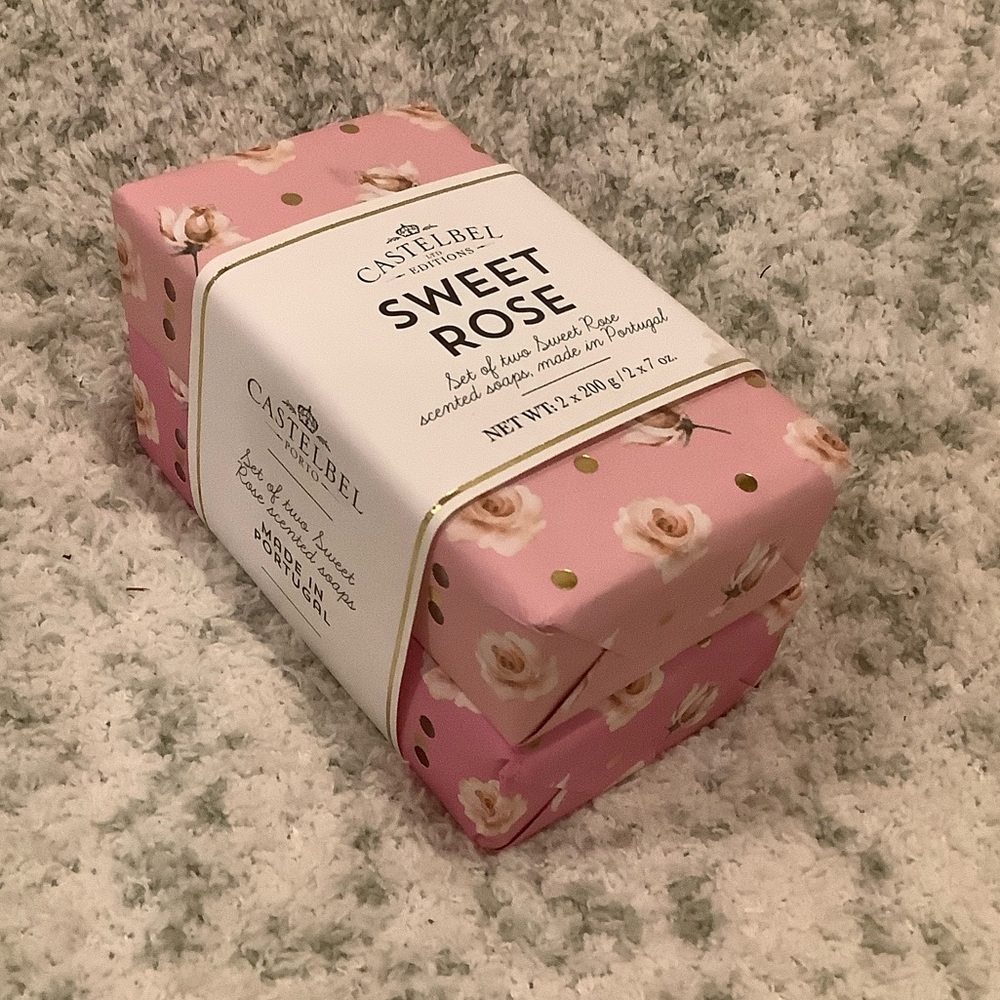Castelbel Scented Sweet Rose 🌹 Luxury Soap Set of 2 NWT Portugal 2x7 oz